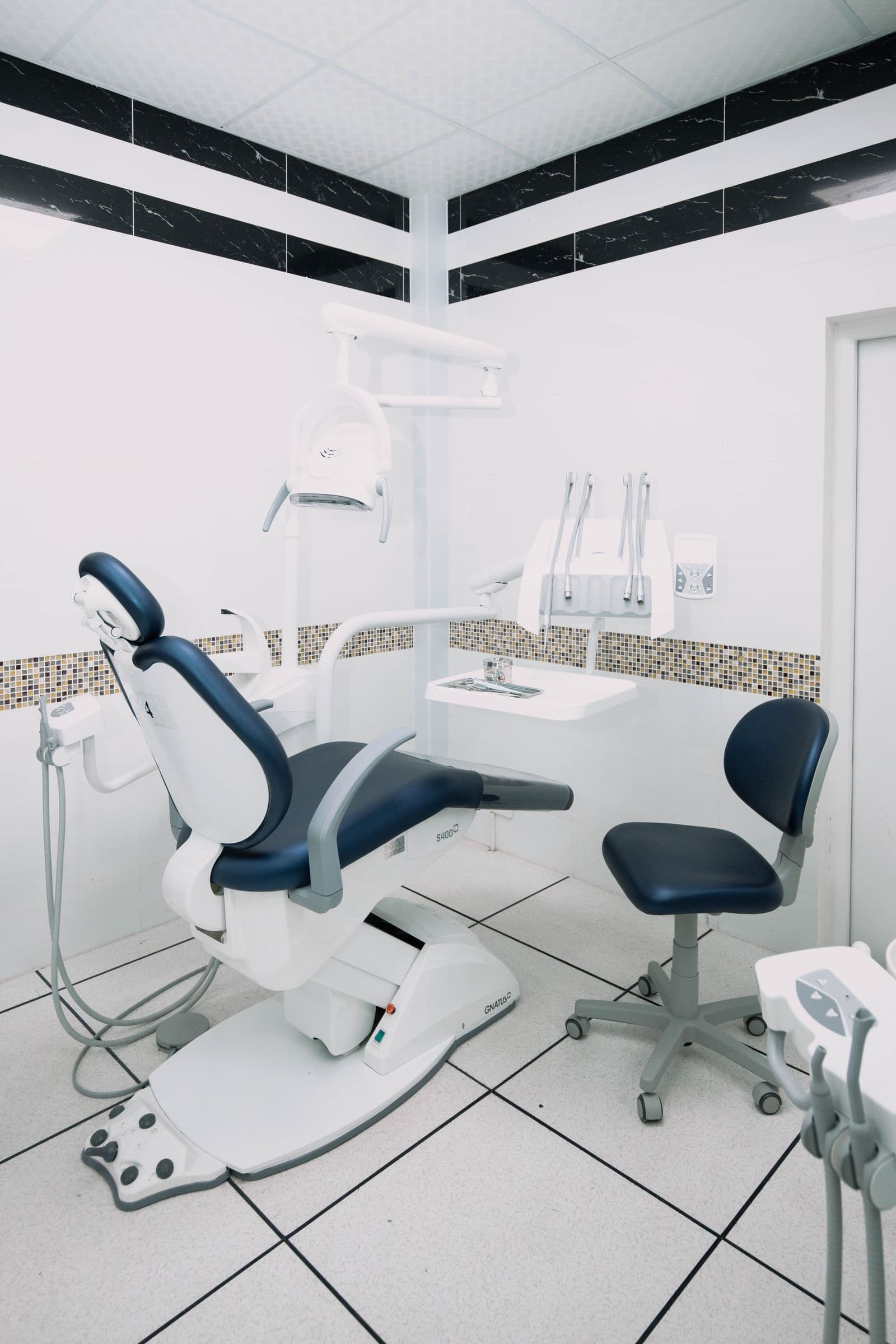 A bold, modern orthodontic treatment room interior